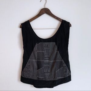 Hurley Embroidered Black Top